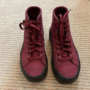 Puma | Shoes | Puma Burgundy High Tops Sneakers Boots With Platform 